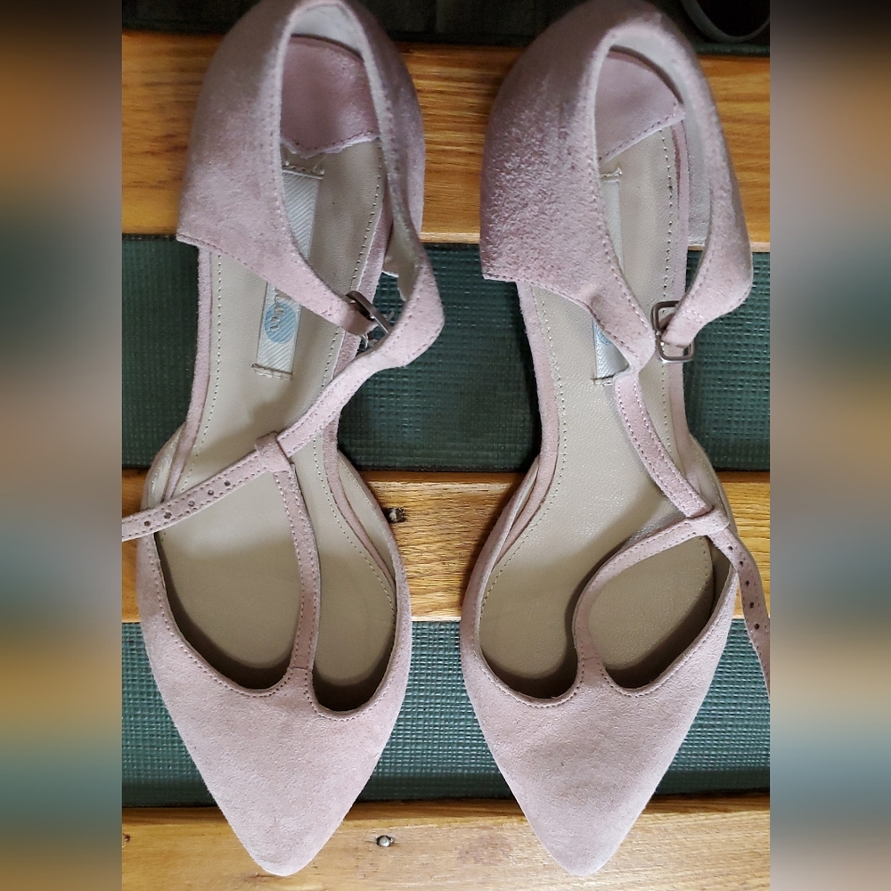 Boden Blush Suede Heels